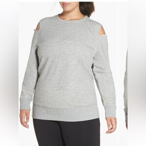 Zella Gray Tear It Up Cold-Shoulder Tunic 2X